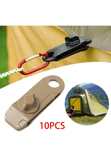 10X Kamp Çadır Kelepçeleri Muşamba Klipsleri Kanopi Için Ağır Hizmet Kilidi Kavraması Haki (Yurt Dışından) modelleri