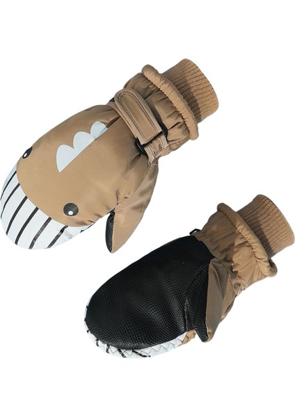 Eldivenler Su Geçirmez Sıcak Ayarlanabilir Kış Taşınabilir Kardan Adam Çocuklar Için Haki S (Yurt Dışından)