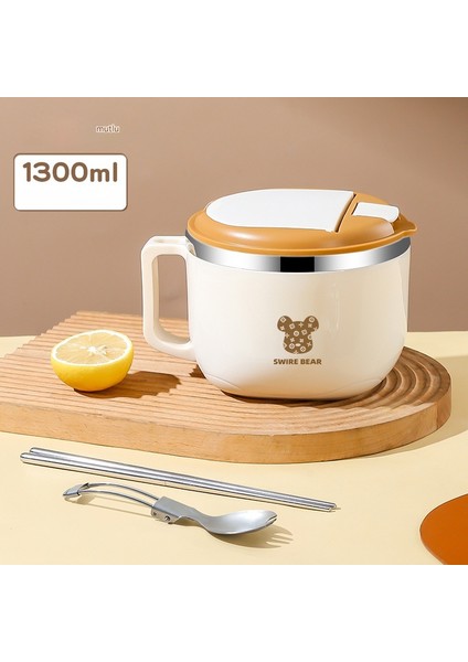 Çift Katmanlı 1300ML Anlık Erişte Yanıkları Önlemek Için Isı Yalıtımlı Beslenme Çantası (Yurt Dışından)