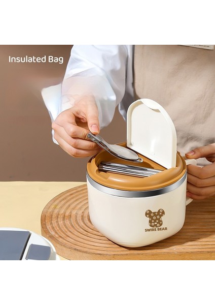 Çift Katmanlı 1300ML Anlık Erişte Yanıkları Önlemek Için Isı Yalıtımlı Beslenme Çantası (Yurt Dışından) modelleri