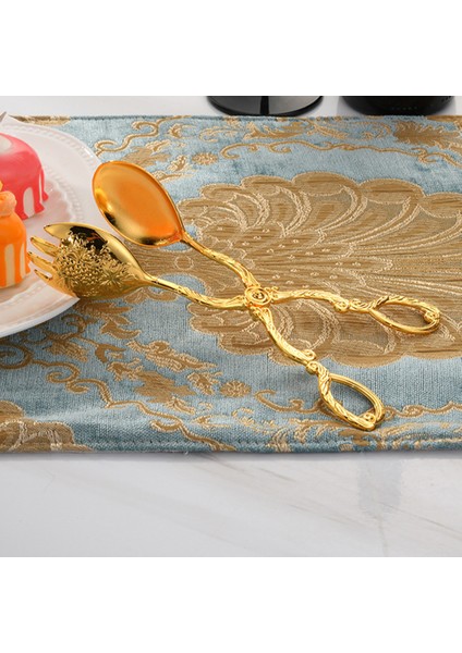 Salata Maşaları Salata Sunucuları Barbekü Araçları Kek Maşaları Yuvarlak Altın (Yurt Dışından) fiyatları