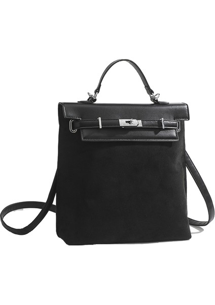 Yeni Büyük Kapasiteli Retro Sırt Çantası Kadın Buzlu Inek Deri Kelly Sırt Çantası Omuz Çantası (Yurt Dışından)