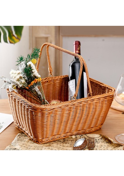 Piknik Sepeti Alışveriş Sepeti El Yapımı Muhtelif Organizatör Düğün Hediyeleri Için 35X25X15CM (Yurt Dışından) fiyatları