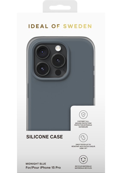 Silicone Case iPhone 15 Pro Telefon Kılıfı Mavi