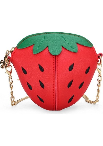 2 Adet Güzel Çocuk Kız Pu Deri Omuz Çantası Sevimli Çilek Zinciri Bebek Crossbody Çanta Çocuk Hediye Küçük Jeton Kutusu Para Tutucu (Yurt Dışından)