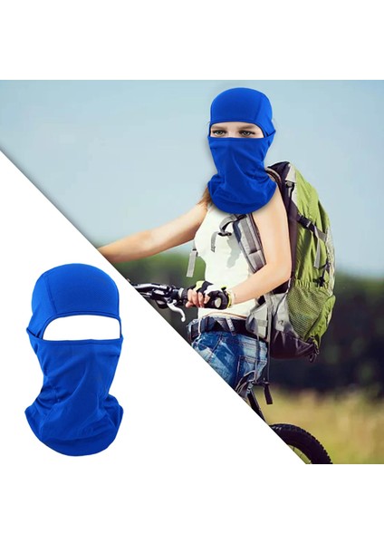 Kayak Sporları Için Alabilir Tam Balaclava Rüzgar Geçirmez Ş Mavi (Yurt Dışından)