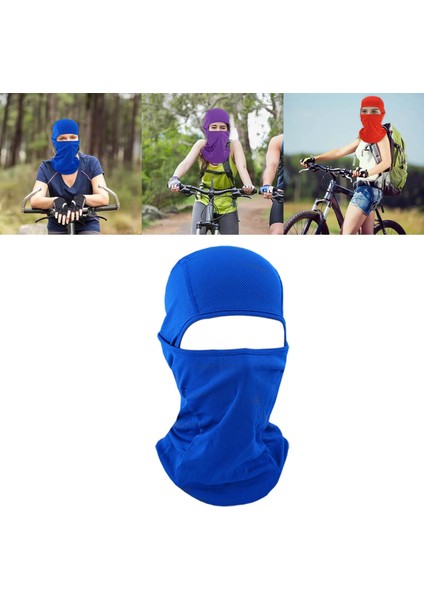 Kayak Sporları Için Alabilir Tam Balaclava Rüzgar Geçirmez Ş Mavi (Yurt Dışından)