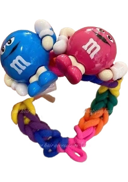 Kızlar Cesur Gökkuşağı Fasulye Yüksek Elastik Saç Aksesuarları (Yurt Dışından)
