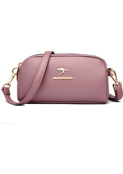 Çift Katmanlı Mini Küçük Kare Çanta Tek Omuz Crossbody Çanta (Yurt Dışından)