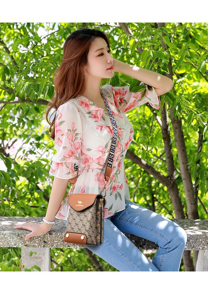 Retro Baskı Kare Omuz Çapraz Omuz Çanta (Yurt Dışından) modelleri