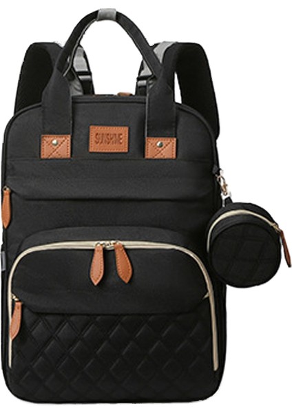 Basit Çok Fonksiyonlu Mumya Çanta Taşınabilir Katlanabilir Beşik Çanta Çok Amaçlı Naylon Büyük Kapasiteli Anne Bebek Çantası (Yurt Dışından)