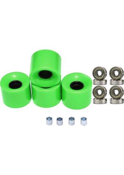 4'lü Longboard Tekerleği 60MM 78A Rulmanlar Şil Altın (Yurt Dışından)