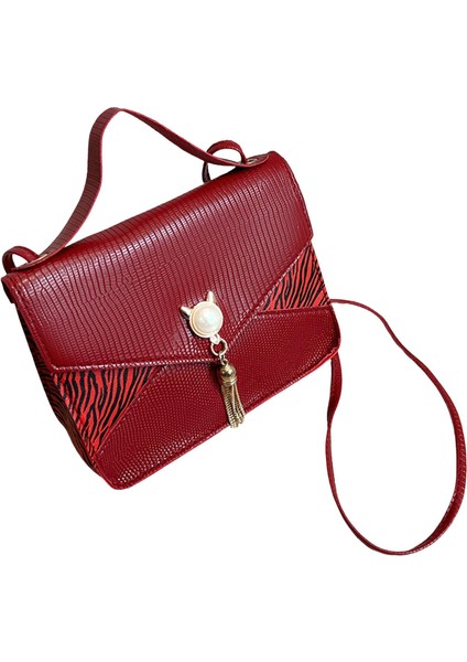 Kadın Flap Omuz Çantaları Yaz Açık Seyahat Için Moda Tote Çanta Kırmızı (Yurt Dışından)