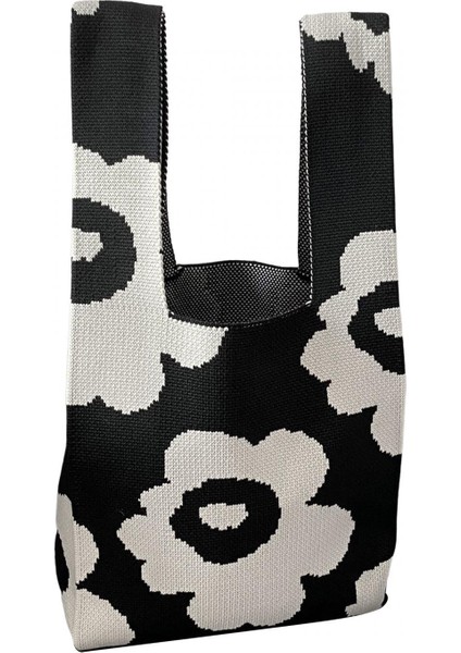 Örme Çanta Kese Çanta Bakkal Çantası Tote Çanta Çalışma Bahar Tatili Için Siyah (Yurt Dışından) fırsatları