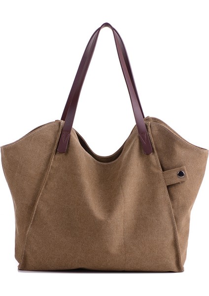 Kanvas Çanta Kadın Çantası 2023 Yeni Kore Versiyonu Tek Omuzlu Çanta Rahat Basit Vahşi Bayan Çanta (Yurt Dışından)