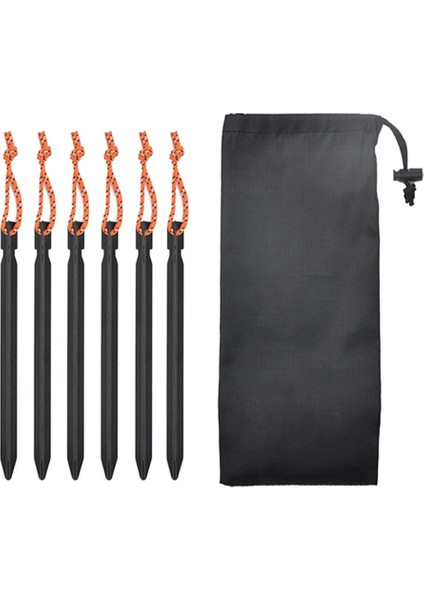 6 Paket Ağır Hizmet Tipi Alüminyum Alaşım Çadır Kazı Y-Işın Çadır Çadır Çivisi Tırnak Aksesuarları Siyah (Yurt Dışından)