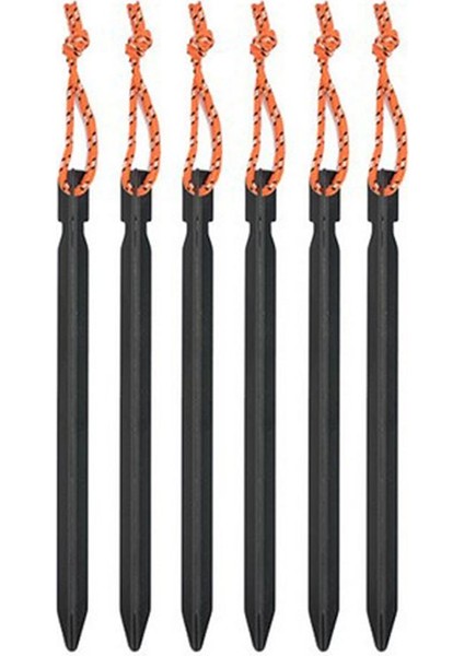 6 Paket Ağır Hizmet Tipi Alüminyum Alaşım Çadır Kazı Y-Işın Çadır Çadır Çivisi Tırnak Aksesuarları Siyah (Yurt Dışından) fırsatları