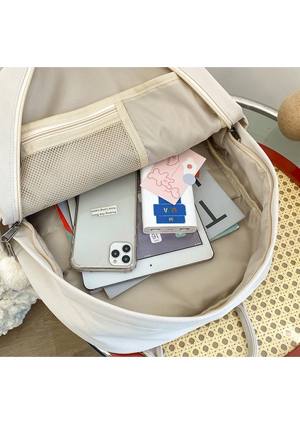 2023 Yeni Japon Ortaokul Öğrencisi Okul Çantası Kadın Büyük Kapasiteli Sırt Çantası Ayı Bebek ile Basit Açık Işe Gidiş Bilgisayar Sırt Çantası (Yurt Dışından) fiyatları