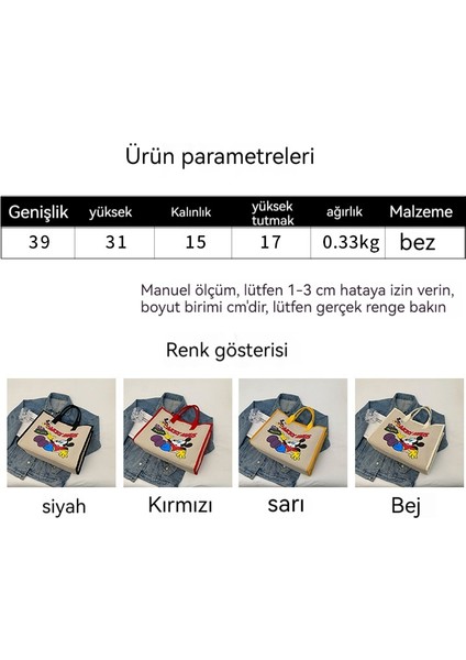 Omuz Çantası Kadın Çantası Karikatür Mickey Tuval Çantası Tate Çantası (Yurt Dışından) fiyatları