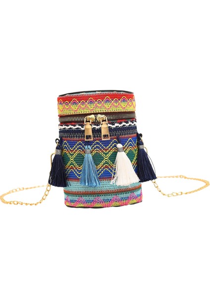 Hippie Boho Crossbody Omuz Çantası Yeşil (Yurt Dışından)