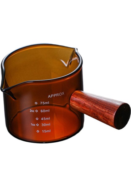 , Ahşap I Ölçü Kabı, Isıya Dayanıklı Cam Amber 5.5X6CM (Yurt Dışından)