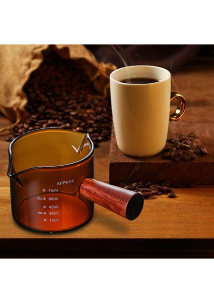 , Ahşap I Ölçü Kabı, Isıya Dayanıklı Cam Amber 5.5X6CM (Yurt Dışından) fırsatları