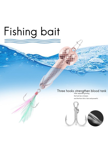 Adet Balıkçılık Lures Mücadele Kanca Dick Spinner Kaşık Pike Vıb Wobble Mücadele Kanca (Gül Altın 21G) (Yurt Dışından)