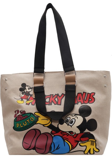 Karikatür Tuval Çanta Kadın Mickey Toto Çanta Öğrenci Sınıf El Çantası Omuz Çantası (Yurt Dışından)