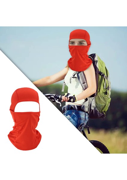 Balaclava Baş Örtüsü Güneş Korumalı Eşarp Kırmızı (Yurt Dışından)