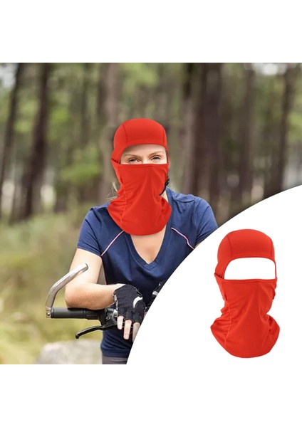 Balaclava Baş Örtüsü Güneş Korumalı Eşarp Kırmızı (Yurt Dışından)