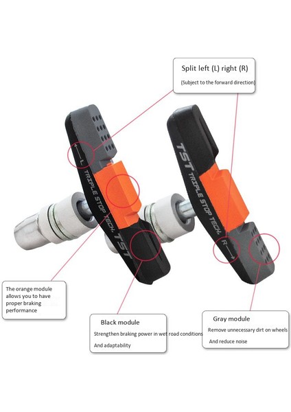 Brakco Bisiklet Fren Balataları 55MM 14 Inç 16 Inç 18 Inç 20 Inç Katlanır Mini Velo Bisiklet V Fren Bisiklet Parçaları (Yurt Dışından)