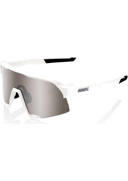100% S3 Matte White Hiper Siver Mirror Lens