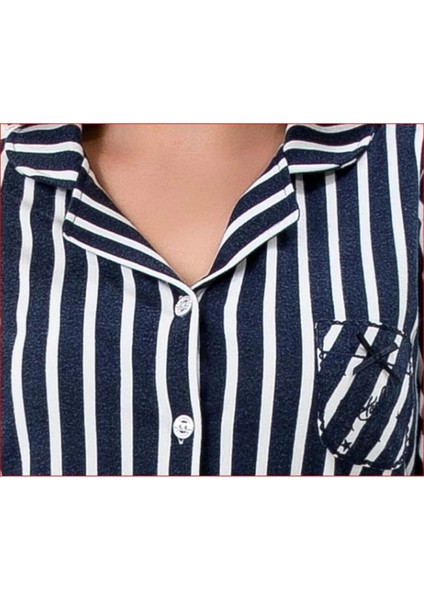 Ekstra Yumuşak Kumaş Uzun Kol Kadın Pijama Takım 98221