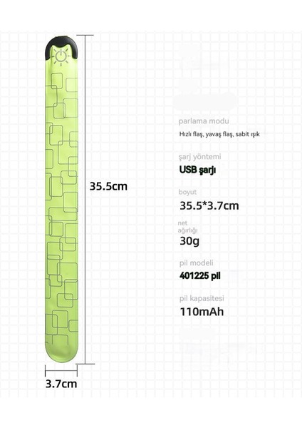 Açık Havada Bisiklete Binme ve Koşma USB Şarjlı Işıklı Bileklik (Yurt Dışından) indirimleri