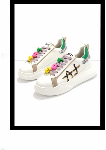 Beyaz Yeşil Kadın Sneaker K01791071809 modelleri