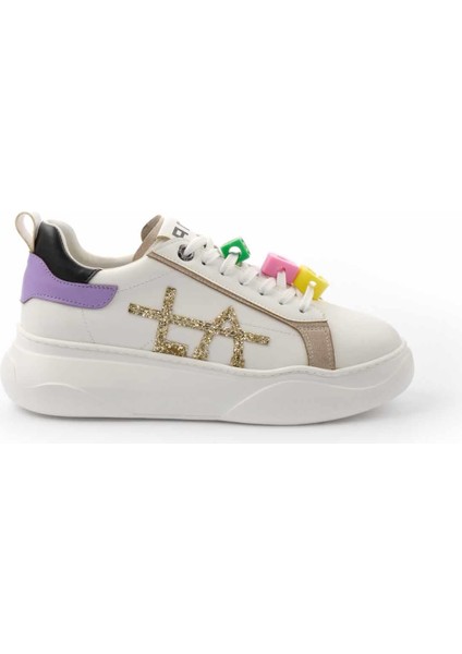 Beyaz Lila Kadın Sneaker K01791071809 indirimleri