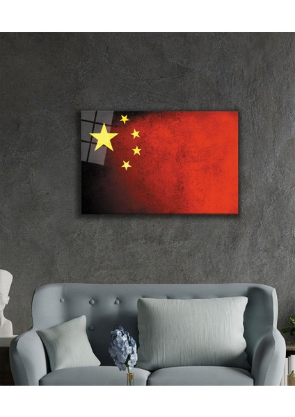 Çin Bayrağı Cam Tablo ,china Flag