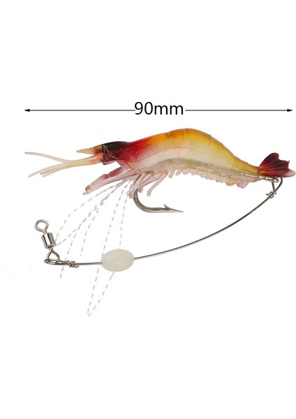 Yumuşak Plastik Lures Yapay Yem Aydınlık Karides Balıkçılık Cazibesi Karışık Renk Spinner Krank-Yem Balıkçılık Cazibesi Kanca ile Olta Takımı 9 cm 0.013LB (3 Adet) (Yurt Dışından)