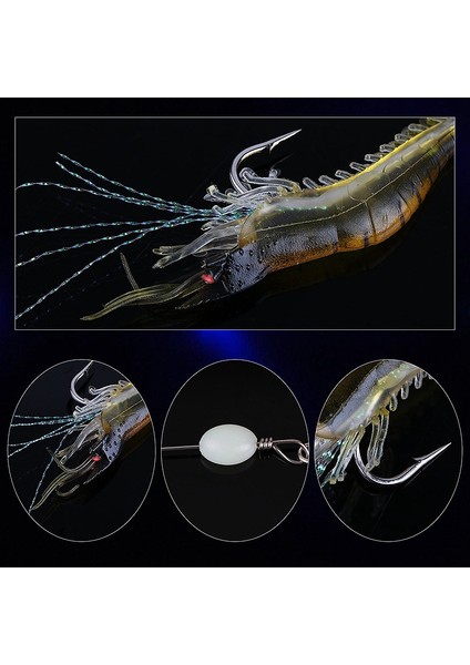 Yumuşak Plastik Lures Yapay Yem Aydınlık Karides Balıkçılık Cazibesi Karışık Renk Spinner Krank-Yem Balıkçılık Cazibesi Kanca ile Olta Takımı 9 cm 0.013LB (3 Adet) (Yurt Dışından)
