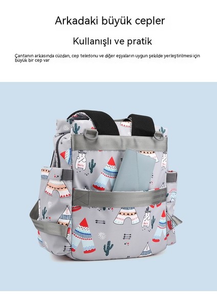 Karikatür Mumya Çanta Çanta Büyük Omuz Kapasiteli Basit Anne ve Bebek Sırt Çantası (Yurt Dışından) fırsatları