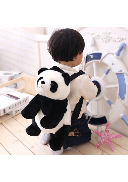 Panda Peluş Karikatür Sırt Çantası Çocuk Okul Çantası Sevimli Oyuncak Okul Çantası (Yurt Dışından)