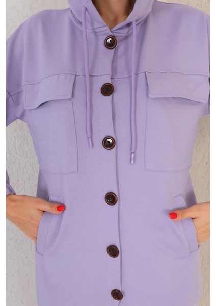 Büyük Düğmeli Kadın Günlük Spor Takım Lila fiyatları