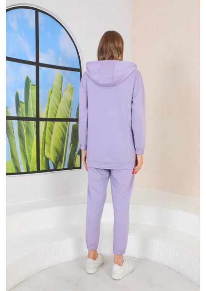 Büyük Düğmeli Kadın Günlük Spor Takım Lila modelleri