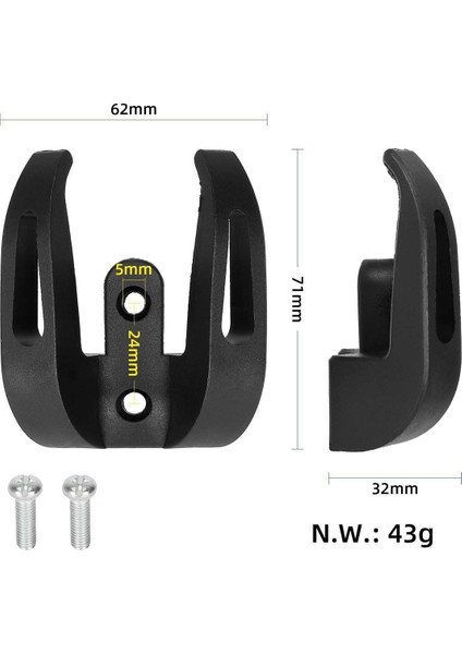Evrensel Ön Kanca Askı Elektrikli Scooter Xiaomi 1 S/pro2 Kask Çift Pençe Çanta Kavrama Scooter Kolu Kanca Siyah (Yurt Dışından) modelleri