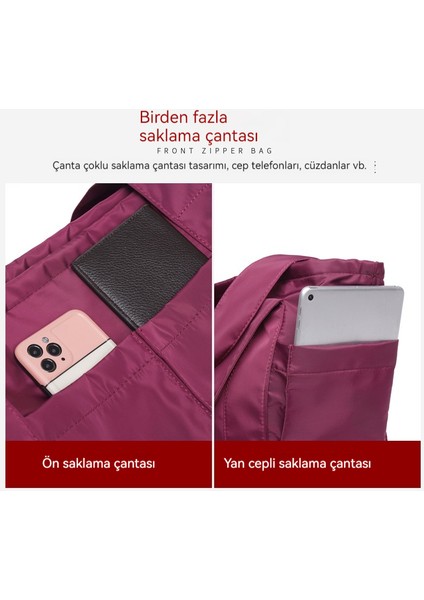 Moda Kadın Çantası 2023 Sonbahar Yeni Çapraz Çapraz Çanta Büyük Kapasiteli Toto Çanta Işe Gidip Bir Omuz Taşıma Naylon Çanta (Yurt Dışından)