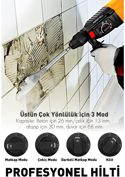 Pro Hilti Matkap Kırıcı Delici Darbeli 2-28MM Sarı