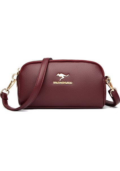 Çift Katmanlı Mini Küçük Kare Çanta Tek Omuz Crossbody Çanta (Yurt Dışından)