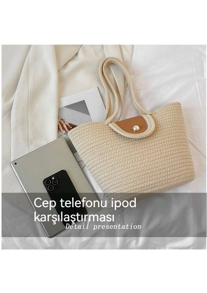 Bayan Büyük Kapasiteli Tote Çanta Pamuk Ipli Dokuma El Çantası Messenger Çanta (Yurt Dışından) fiyatları