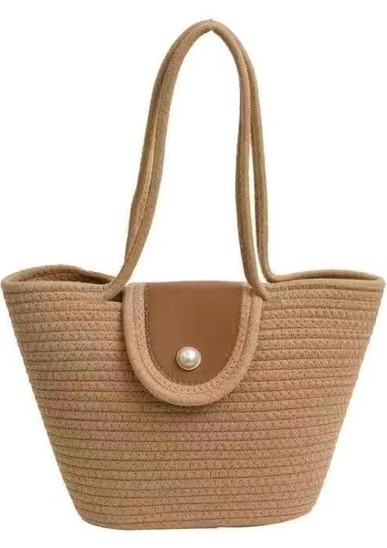 Bayan Büyük Kapasiteli Tote Çanta Pamuk Ipli Dokuma El Çantası Messenger Çanta (Yurt Dışından)