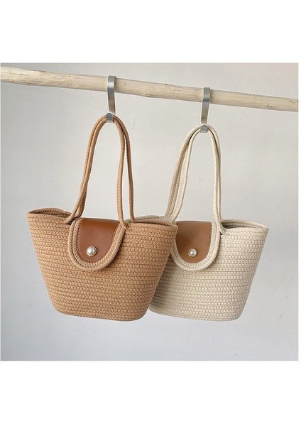 Bayan Büyük Kapasiteli Tote Çanta Pamuk Ipli Dokuma El Çantası Messenger Çanta (Yurt Dışından) modelleri